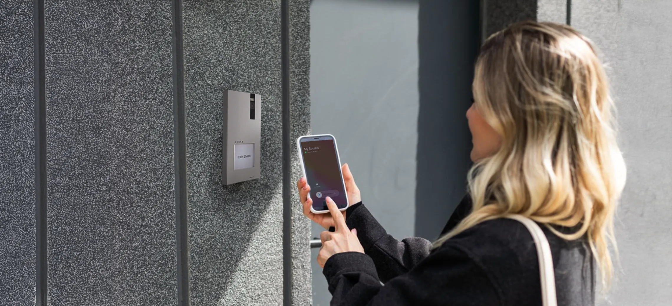 Woman Using Quadra With Phone